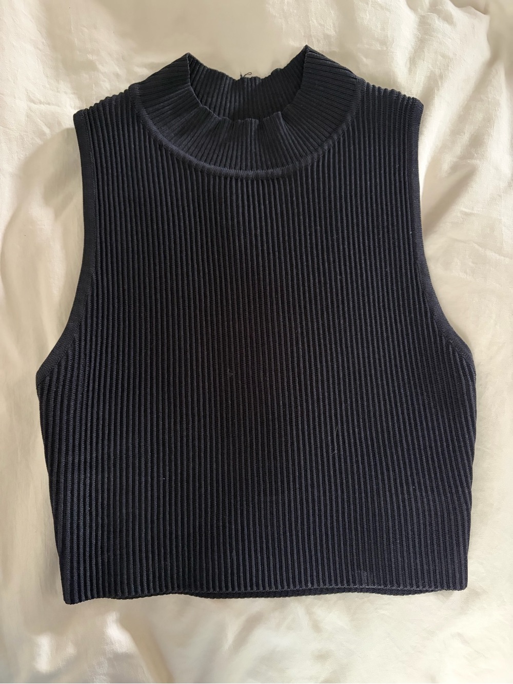 Altar'd State Black Ribbed Mock Neck Crop Tank